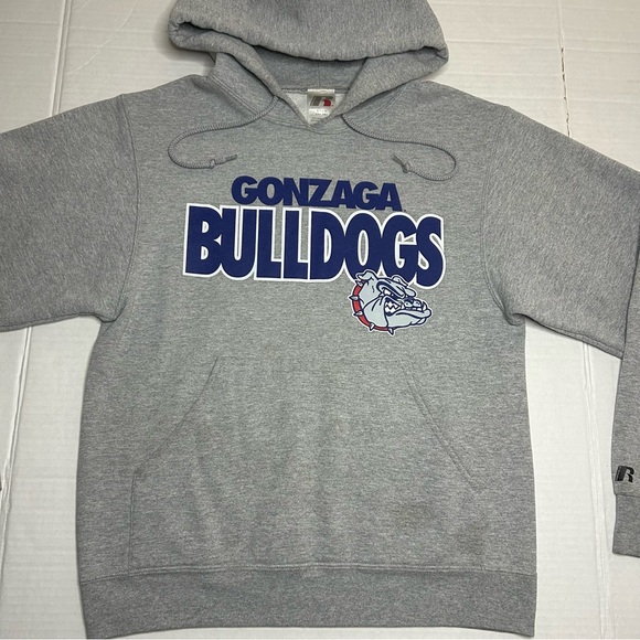 Russell Athletic Gonzaga Bulldogs Hoodie Sweatshirt Heather Grey Men’s Small - Picture 3 of 7